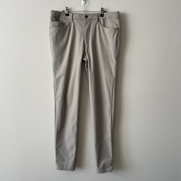 Lululemon ABC Pant Slim *Warpstreme Casual Tapered Pants Riverstone Gray 34 - Picture 2 of 9